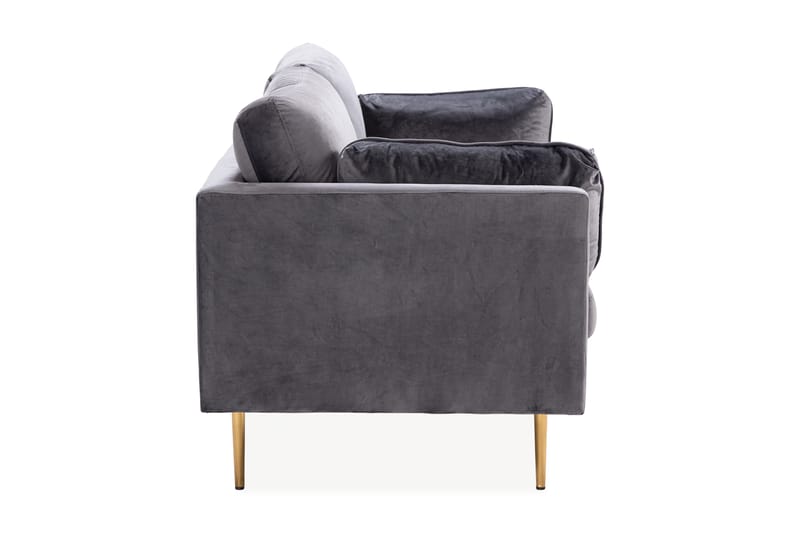 Bloom 3-seter Sofa - Grå - Skinnsofaer - Fløyel sofaer - Sofa 3 seter - 4 seter sofa - Sofaer - 2 seter sofa