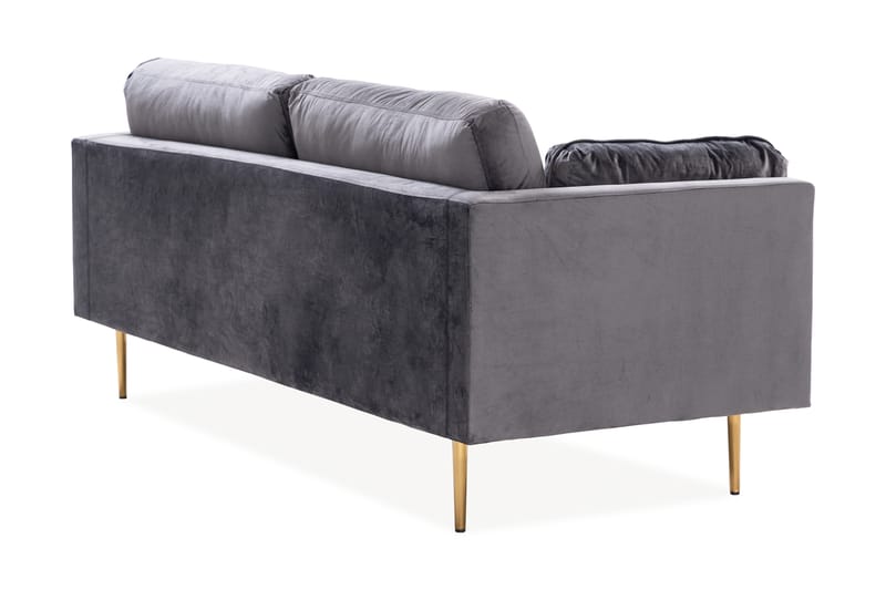 Bloom 3-seter Sofa - Grå - Skinnsofaer - Fløyel sofaer - Sofa 3 seter - 4 seter sofa - Sofaer - 2 seter sofa