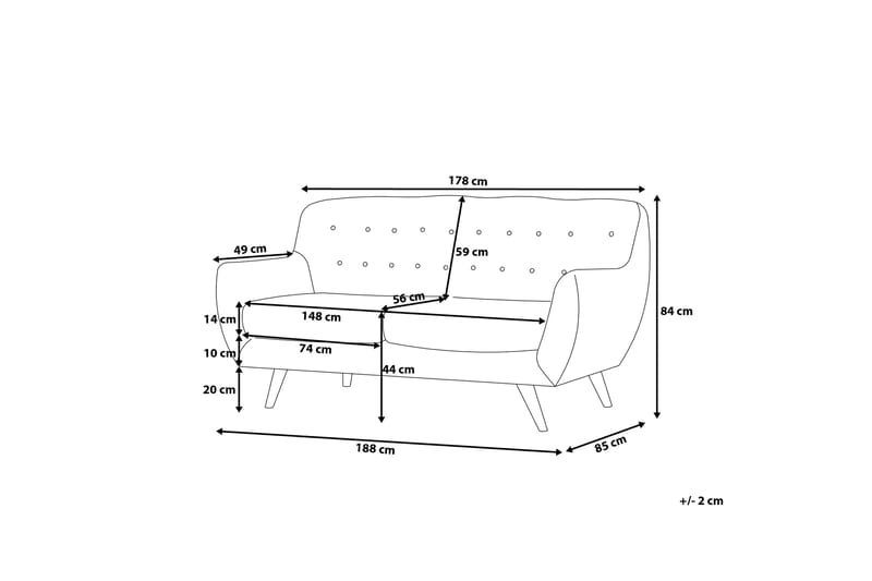 Bodo Sofa 3-Seter - Grønn - Møbler - Sofaer - Sofa 3 seter