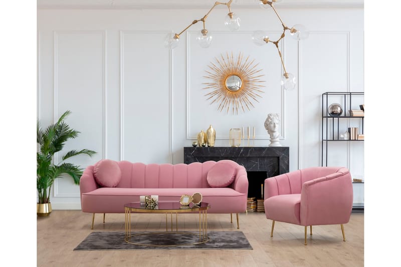 Caraquet Sofa 3-seter - Rosa - Møbler - Sofaer - Sofa 3 seter