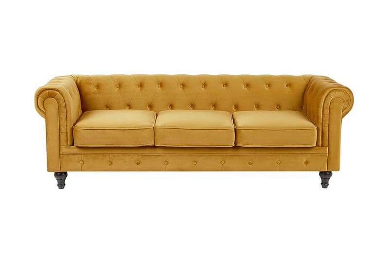 Casonya 3-seter Sofa - Gul/Fløyel - Møbler - Sofaer - Sofa 3 seter