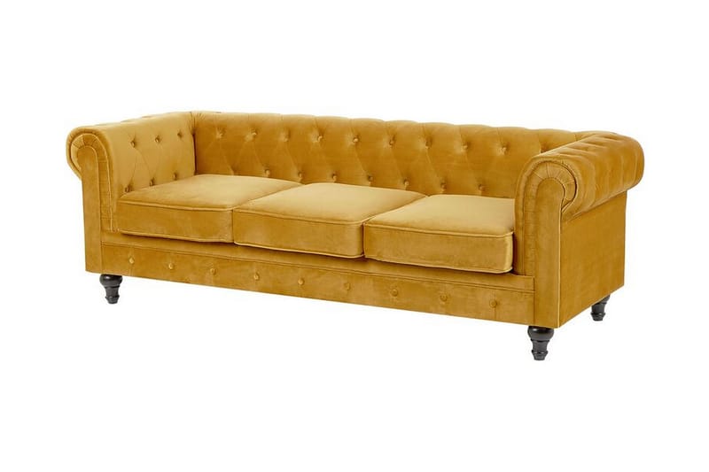 Casonya 3-seter Sofa - Gul/Fløyel - Møbler - Sofaer - Sofa 3 seter