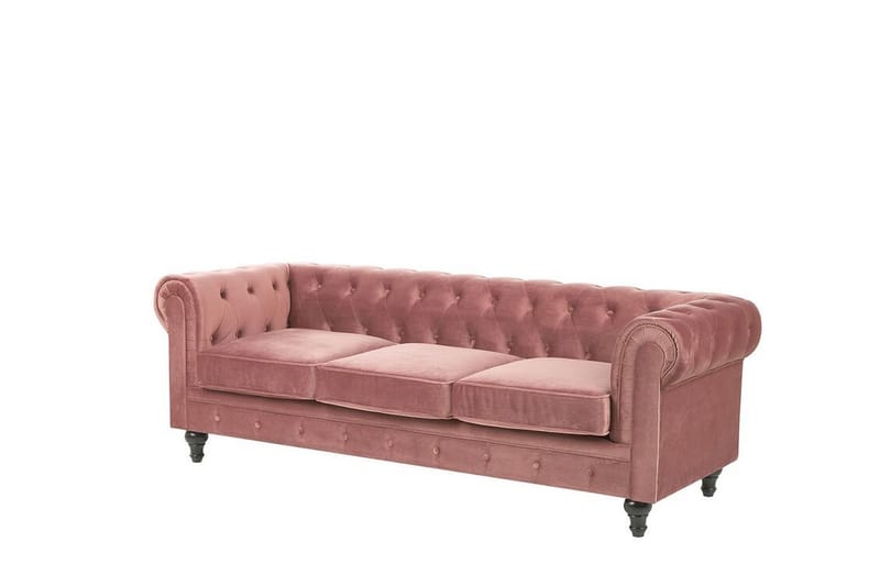 Casonya 3-seter Sofa - Rosa/Fløyel - Møbler - Sofaer - Sofa 3 seter