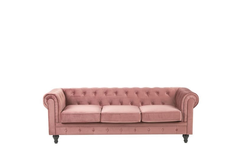 Casonya 3-seter Sofa - Rosa/Fløyel - Møbler - Sofaer - Sofa 3 seter