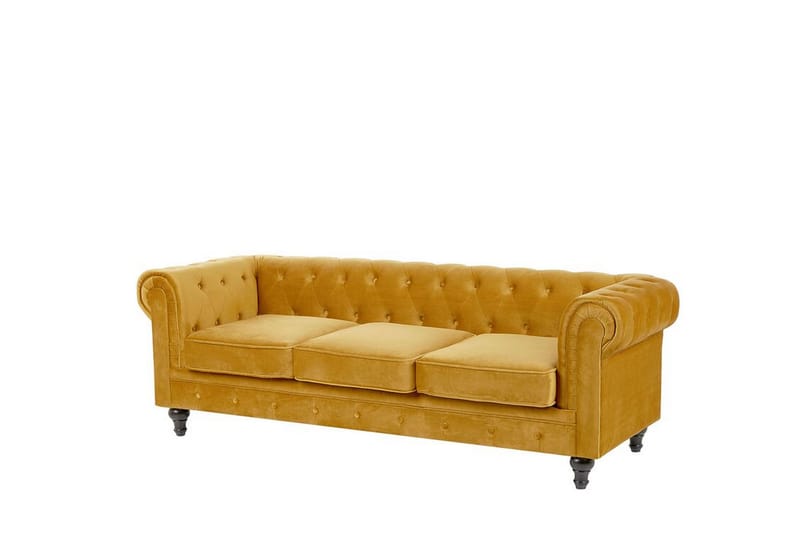 Casonya Sofagruppe - Gul/Fløyel - Møbler - Sofaer - Sofa 3 seter