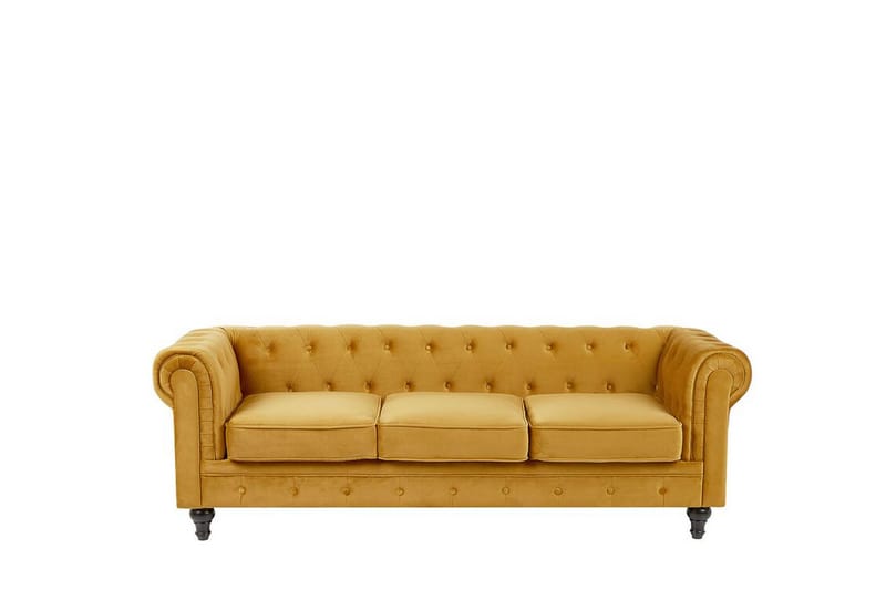 Casonya Sofagruppe - Gul/Fløyel - Møbler - Sofaer - Sofa 3 seter