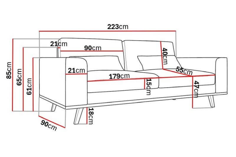 Copenhagen 3-seter Sofa Cordfløyel - Beige - Møbler - Sofaer - Sofa 3 seter