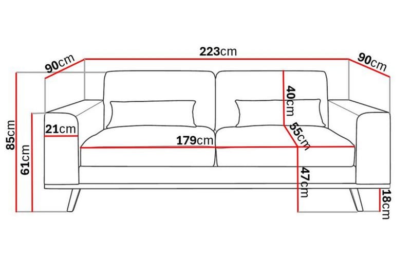 Copenhagen 3-seter Sofa Cordfløyel - Beige - Møbler - Sofaer - Sofa 3 seter