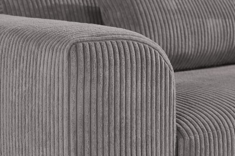 Copenhagen 3-seter Sofa Cordfløyel - Grå - Skinnsofaer - Fløyel sofaer - Sofa 3 seter - 4 seter sofa - Sofaer - 2 seter sofa