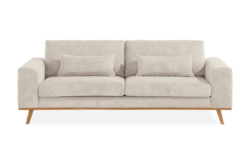 Copenhagen 3-seters Manchester Sofa 223 cm bred - Beige / Lys - Møbler - Sofaer - Sofa 3 seter