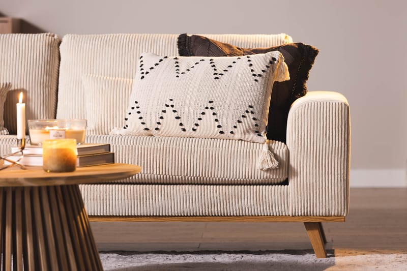 Copenhagen 3-seters Manchester Sofa 223 cm bred - Beige / Lys - Møbler - Sofaer - Sofa 3 seter