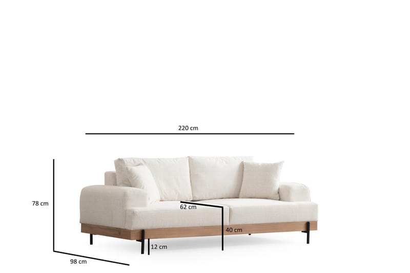 Eti Sofa 3-seter - Hvit - Møbler - Sofaer - Sofa 3 seter