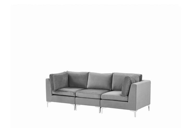 Evja 3-seters Sofa - Fløyel/Grå - Møbler - Sofaer - Sofa 3 seter