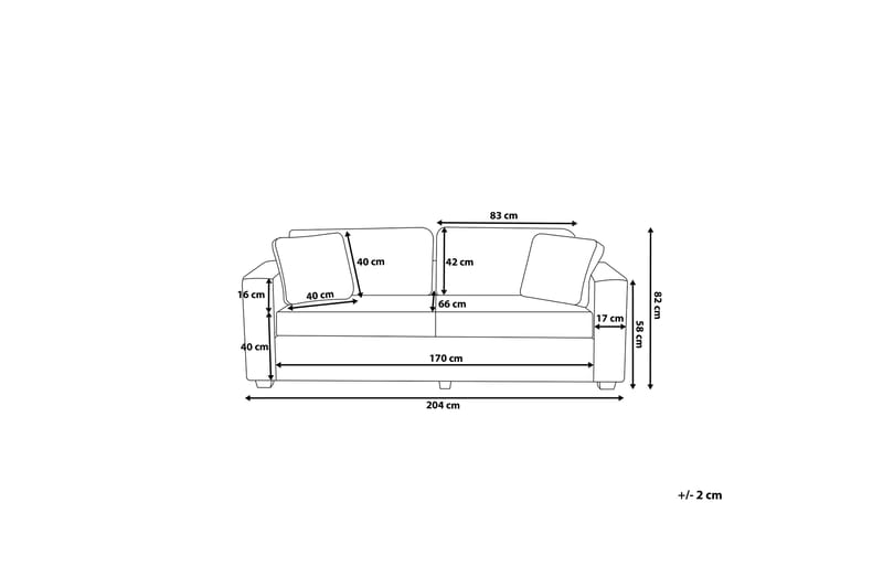 Falun Sofa 2-4 Seter - Grå - Møbler - Sofaer - Sofa 3 seter