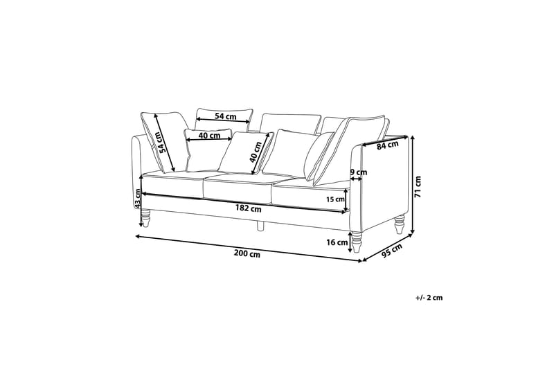 Fenstad Sofa 3-seter - Grå - Møbler - Sofaer - Sofa 3 seter