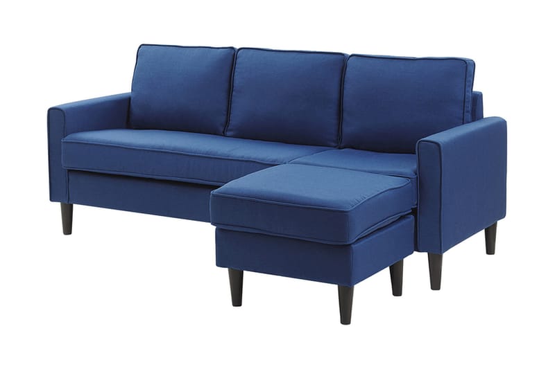 Fuimaono Sofa med Fotskammel - Blå - Møbler - Sofaer - Sofa 3 seter