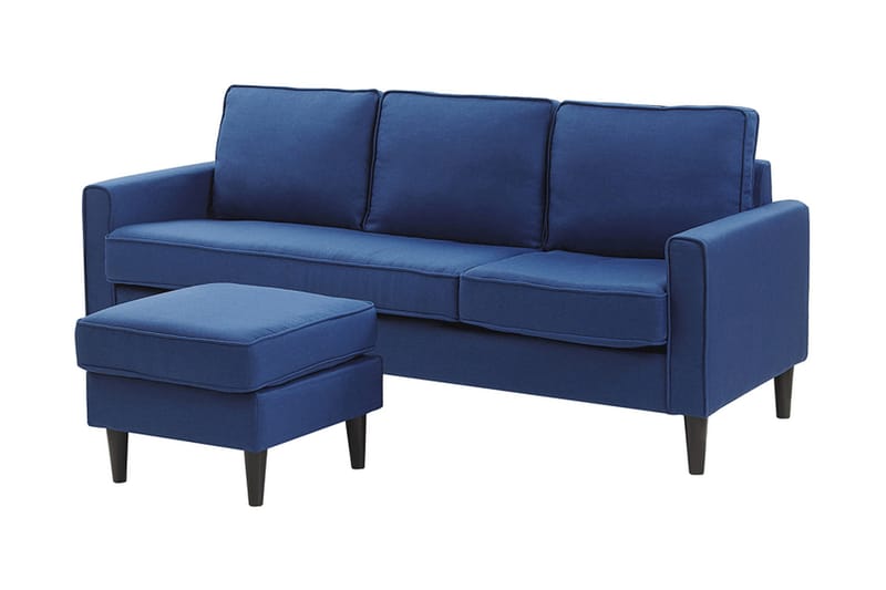 Fuimaono Sofa med Fotskammel - Blå - Møbler - Sofaer - Sofa 3 seter