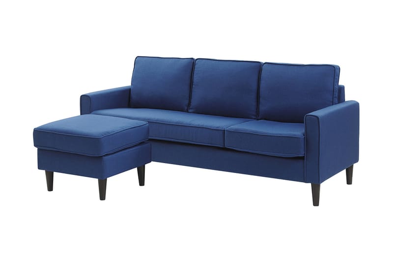 Fuimaono Sofa med Fotskammel - Blå - Møbler - Sofaer - Sofa 3 seter