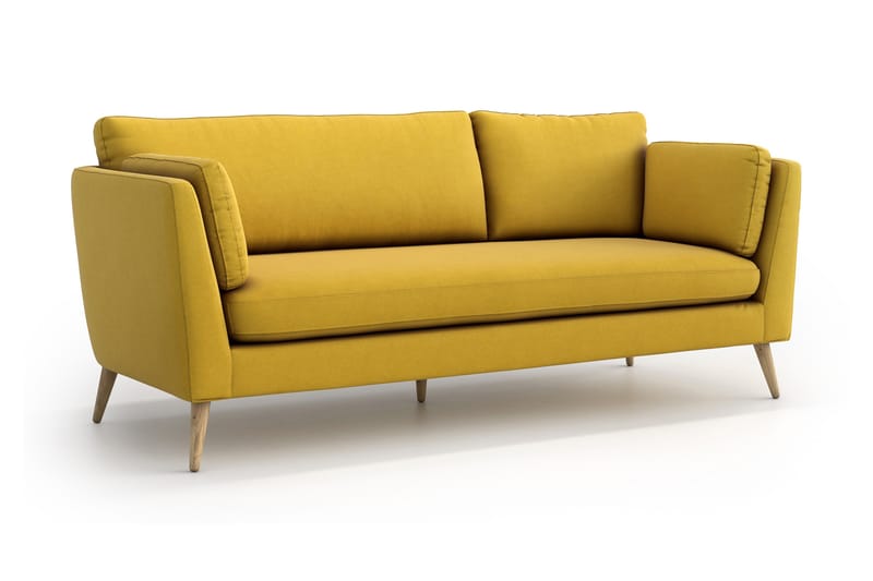 Janella 3-seter Sofa - Gul - Møbler - Sofaer - Sofa 3 seter