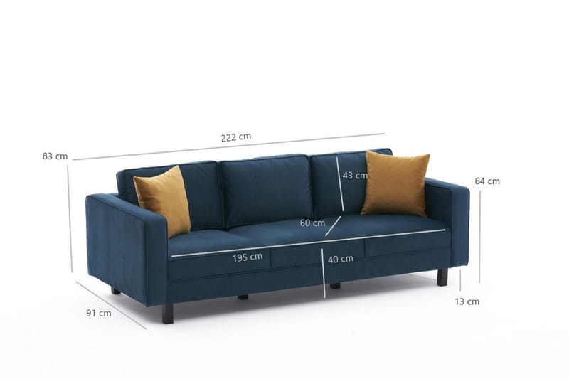 Kaletea Sofa 3-seters - Grønn - Møbler - Sofaer - Sofa 3 seter