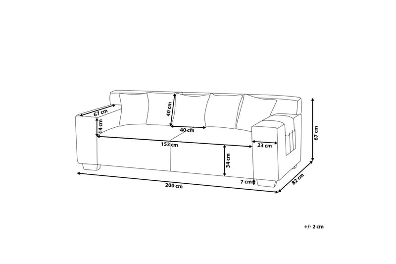 Lahall 3-seters Sofa - Lysegrå - Møbler - Sofaer - Sofa 3 seter