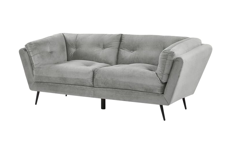 Lenvik 3-seters Sofa - Fløyel/Grå - Møbler - Sofaer - Sofa 3 seter