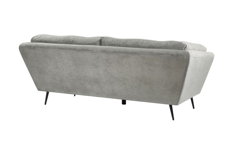 Lenvik 3-seters Sofa - Fløyel/Grå - Møbler - Sofaer - Sofa 3 seter