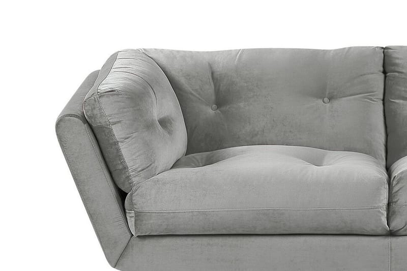 Lenvik 3-seters Sofa - Fløyel/Grå - Møbler - Sofaer - Sofa 3 seter