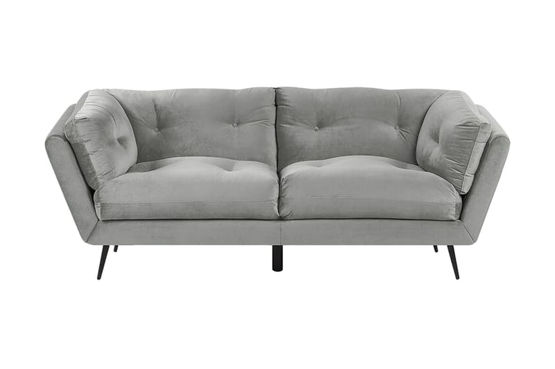 Lenvik 3-seters Sofa - Fløyel/Grå - Møbler - Sofaer - Sofa 3 seter