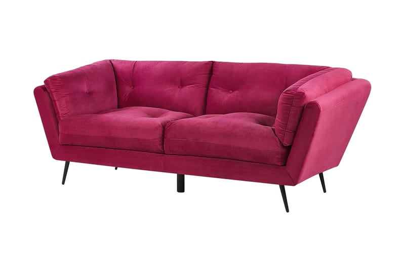 Lenvik 3-seters Sofa - Fløyel/Vinrød - Møbler - Sofaer - Sofa 3 seter