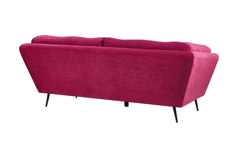 Lenvik 3-seters Sofa - Fløyel/Vinrød - Møbler - Sofaer - Sofa 3 seter