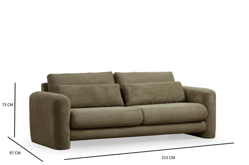 Makhan Sofa 3-seter - Grønn - Møbler - Sofaer - Sofa 3 seter