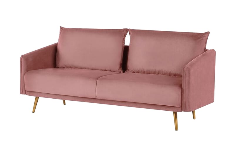 Maurana 3-seters Sofa - Fløyel/Rosa - Møbler - Sofaer - Sofa 3 seter