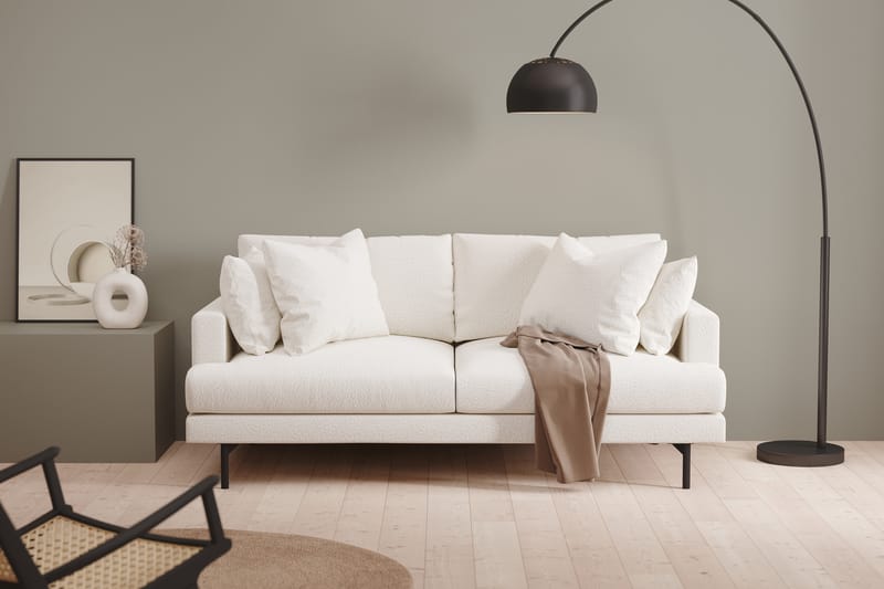 Menard 3-seter Sofa - Hvit Bouclé - Møbler - Sofaer - Sofa 3 seter