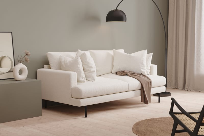 Menard 3-seter Sofa - Hvit Bouclé - Møbler - Sofaer - Sofa 3 seter