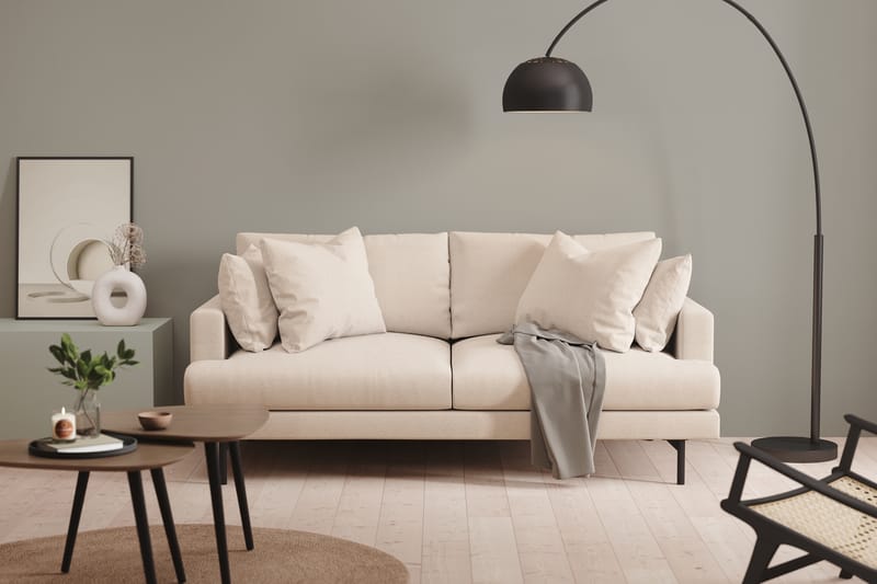 Menard Dyp 3-seters Sofa 205 cm bred - Lys Beige / Natur - Møbler - Sofaer - Sofa 3 seter