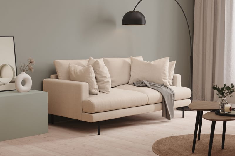 Menard Dyp 3-seters Sofa 205 cm bred - Lys Beige / Natur - Møbler - Sofaer - Sofa 3 seter