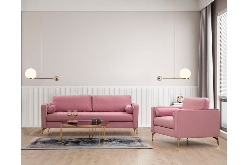 Mirrilnesh Sofa 3-seter - Rosa - Møbler - Sofaer - Sofa 3 seter