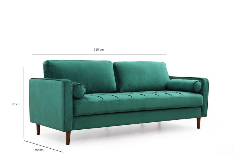 Mirrilnesh Sofa 3-seters - Grønn - Møbler - Sofaer - Sofa 3 seter