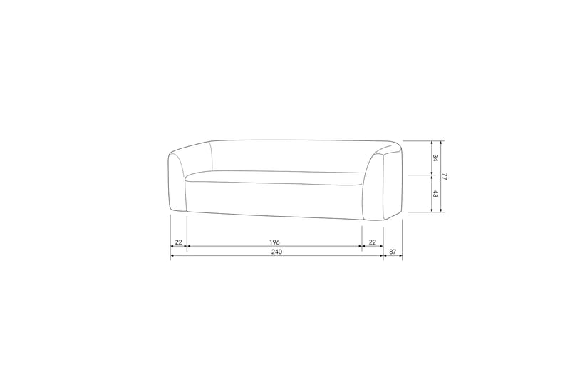 Mooli Sofa 3-seter - Lyse brun - Møbler - Sofaer - Sofa 3 seter