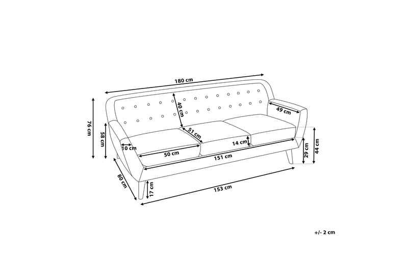 Motala Sofa 3-seter - Grå - Møbler - Sofaer - Sofa 3 seter