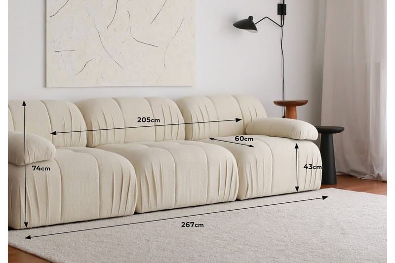 Murum Sofa 3-seter - Hvit - Møbler - Sofaer - Sofa 3 seter