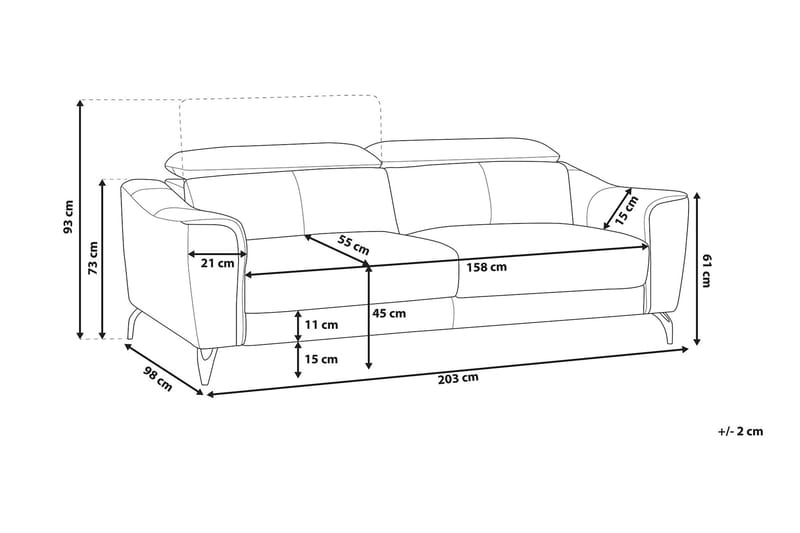 Narwik Sofa 3-seter - Brun - Møbler - Sofaer - Sofa 3 seter