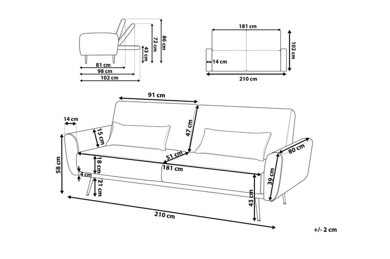 One Sofa 3-seter - Grønn - Møbler - Sofaer - Sofa 3 seter