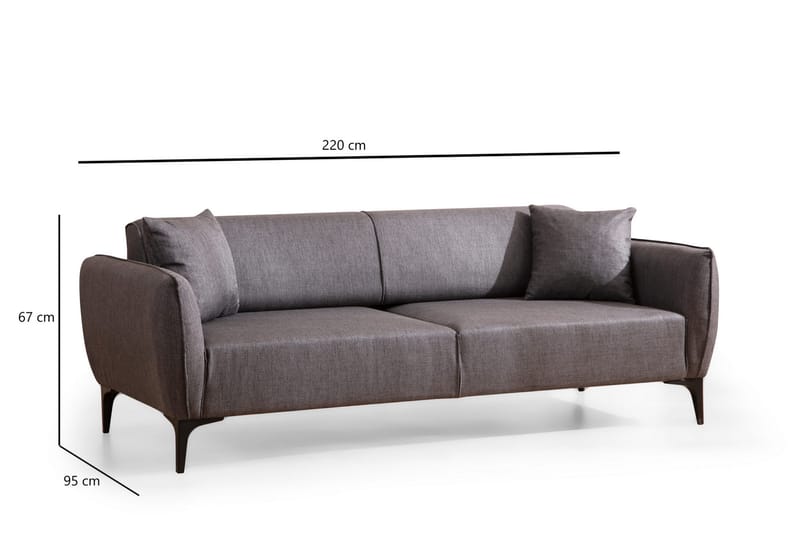 Rossland Sofa 3-seters - Mørkegrå - Møbler - Sofaer - Sofa 3 seter