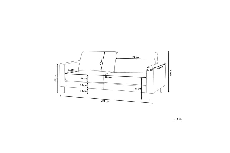 Saval Sofa 3-seter - Svart - Møbler - Sofaer - Sofa 3 seter