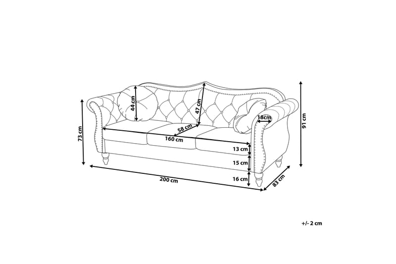 Skien Sofa 3-seter - Blå - Møbler - Sofaer - Sofa 3 seter