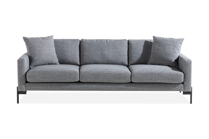 Skonsam 3-seters Sofa med Pynteputer - Grå - Møbler - Sofaer - Sofa 3 seter