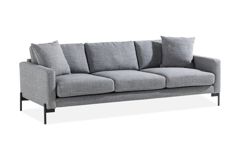 Skonsam 3-seters Sofa med Pynteputer - Grå - Møbler - Sofaer - Sofa 3 seter