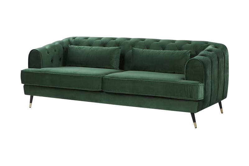 Slettan 3-seters Sofa - Fløyel/Grønn - Møbler - Sofaer - Sofa 3 seter